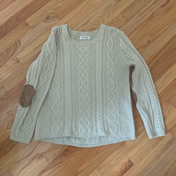 Monteau Sweaters - Oatmeal cable-knit sweater